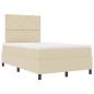 Preview: Boxspringbett mit Kopfteil Creme 120 x 190 cm Stoff