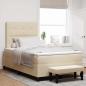 Preview: ARDEBO.de - Boxspringbett mit Kopfteil Creme 120 x 190 cm Stoff