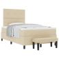 Preview: Boxspringbett mit Kopfteil Creme 120 x 190 cm Stoff