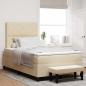 Preview: ARDEBO.de - Boxspringbett mit Kopfteil Creme 120 x 190 cm Stoff