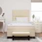 Preview: Boxspringbett mit Kopfteil Creme 120 x 190 cm Stoff