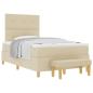 Preview: Boxspringbett mit Kopfteil Creme 190 x 120 cm Stoff