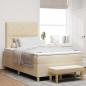 Preview: ARDEBO.de - Boxspringbett mit Kopfteil Creme 190 x 120 cm Stoff