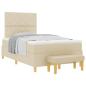 Preview: Boxspringbett mit Kopfteil Creme 190 x 120 cm Stoff