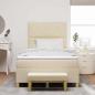 Preview: Boxspringbett mit Kopfteil Creme 190 x 120 cm Stoff