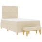 Preview: Boxspringbett mit Kopfteil Creme 190 x 120 cm Stoff