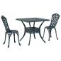 Preview: Gartentisch Set 3 pcs Grün Gussaluminium