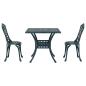 Preview: Gartentisch Set 3 pcs Grün Gussaluminium