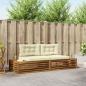 Preview: ARDEBO.de - Outdoor-Sofagarnitur Natur und Creme 203,5 x 83 x 73 cm