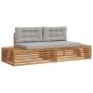 Preview: 2 stk. Outdoor-Sofagarnitur Massives Akazienholz und Polyester