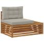 Preview: 2 stk. Outdoor-Sofagarnitur Massives Akazienholz und Polyester