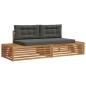 Preview: Outdoor-Sofagarnitur Natur und Anthrazit 203,5 x 83 x 73 cm