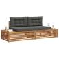 Preview: Outdoor-Sofagarnitur Natur und Anthrazit 203,5 x 83 x 73 cm