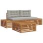 Preview: 4 stk. Outdoor-Sofagarnitur Massives Akazienholz und Polyester