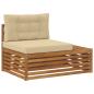 Preview: Outdoor-Sofagarnitur mit Kissen 4 Stück Natur und Beige