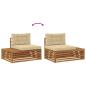 Preview: Outdoor-Sofagarnitur mit Kissen 4 Stück Natur und Beige