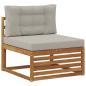 Preview: 7 stk. Outdoor-Sofagarnitur Massives Akazienholz und Polyester