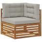 Preview: 7 stk. Outdoor-Sofagarnitur Massives Akazienholz und Polyester