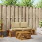 Preview: ARDEBO.de - Outdoor-Sofagarnitur mit Kissen Natur und Beige 59 x 59 x 37 cm