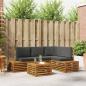 Preview: ARDEBO.de - 5 stk. Outdoor-Sofagarnitur Massives Akazienholz und Polyester