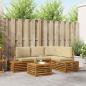 Preview: ARDEBO.de - 5 stk. Outdoor-Sofagarnitur Massives Akazienholz und Polyester
