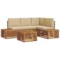 Preview: 5 stk. Outdoor-Sofagarnitur Massives Akazienholz und Polyester