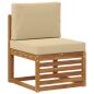 Preview: 5 stk. Outdoor-Sofagarnitur Massives Akazienholz und Polyester