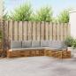 Preview: ARDEBO.de - Outdoor-Sofagarnitur Natürlich und Hellgrau 273 x 213,5 x 73 cm