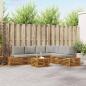 Preview: ARDEBO.de - Outdoor-Sofagarnitur mit Kissen 7 Stück Natürlich und Hellgrau