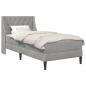 Preview: Bettgestell mit Matratze Hellgrau 100 x 200 cm Samt