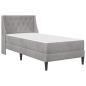 Preview: Bettgestell mit Matratze Hellgrau 100 x 200 cm Samt