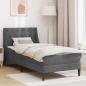 Preview: ARDEBO.de - Bettgestell mit Matratze Dunkelgrau 100 x 200 cm Samt