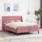 Preview: ARDEBO.de - Bettgestell mit Matratze mit Matratze Rosa 140 x 190 cm Samt