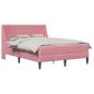 Preview: Bettgestell mit Matratze mit Matratze Rosa 140 x 190 cm Samt
