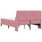 Preview: Bettgestell mit Matratze mit Matratze Rosa 140 x 190 cm Samt