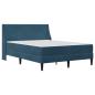 Preview: Bettgestell mit Matratze mit Matratze Blau 140 x 190 cm Samt