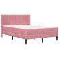 Preview: Bettgestell mit Matratze mit Kopfteil Rosa 120 x 190 cm Samt