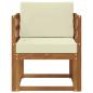 Preview: Outdoor-Sofa Massives Akazienholz und Polyester Natur