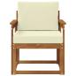 Preview: Outdoor-Sofa Massives Akazienholz und Polyester Natur