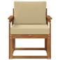 Preview: Outdoor-Sofa Massives Akazienholz und Polyester Natur