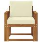 Preview: Outdoor-Sofa Massives Akazienholz und Polyester Natur