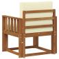 Preview: Outdoor-Sofa Massives Akazienholz und Polyester Natur