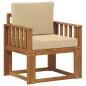 Preview: Outdoor-Sofa Massives Akazienholz und Polyester Natur