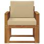 Preview: Outdoor-Sofa Massives Akazienholz und Polyester Natur