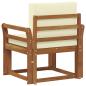 Preview: Outdoor-Sofa Massives Akazienholz und Polyester Natur