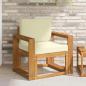 Preview: ARDEBO.de - Outdoor-Sofa Massivholz Akazie Natur und Creme 79 x 63 x 73 cm