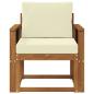 Preview: Outdoor-Sofa Massives Akazienholz und Polyester Natur