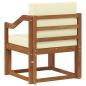 Preview: Outdoor-Sofa Massives Akazienholz und Polyester Natur
