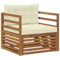 Preview: Outdoor-Sofa Massives Akazienholz und Polyester Natur und Creme