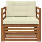 Preview: Outdoor-Sofa Massives Akazienholz und Polyester Natur und Creme